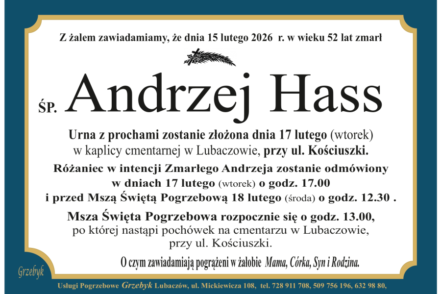 Zmarł Andrzej Hass [52 lata]